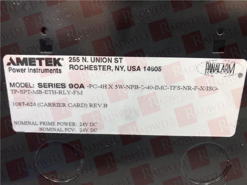 AMETEK SERIES90A-PC-4HX5W-NPB-2-40-IMC-TFS-NR-F-X/ISO-TP-SPT-MB-ETH-RLY-FM